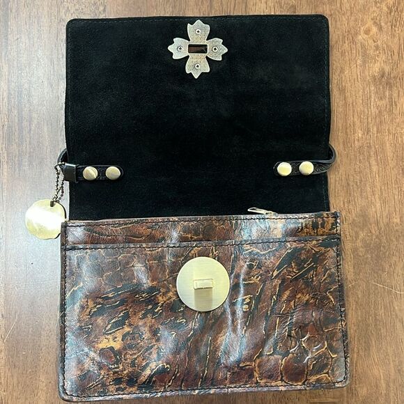 Patricia Nash Consilina Floret Leather Crossbody Bag Abstract Animal Print EUC - Picture 11 of 13